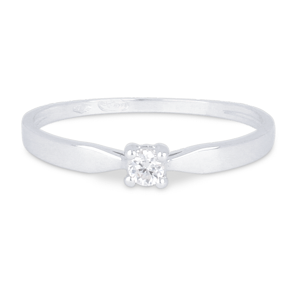 Bague Diamant Solitaire Or Blanc 750, Diamant Naturel