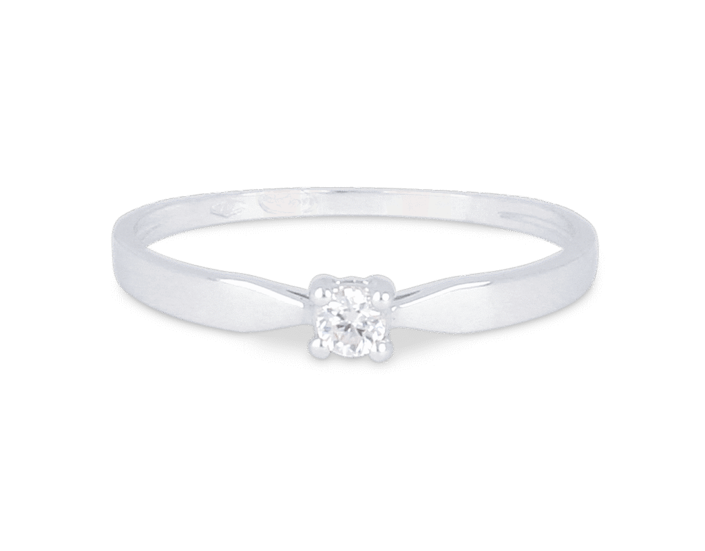 Bague Diamant Solitaire Or Blanc 750, Diamant Naturel