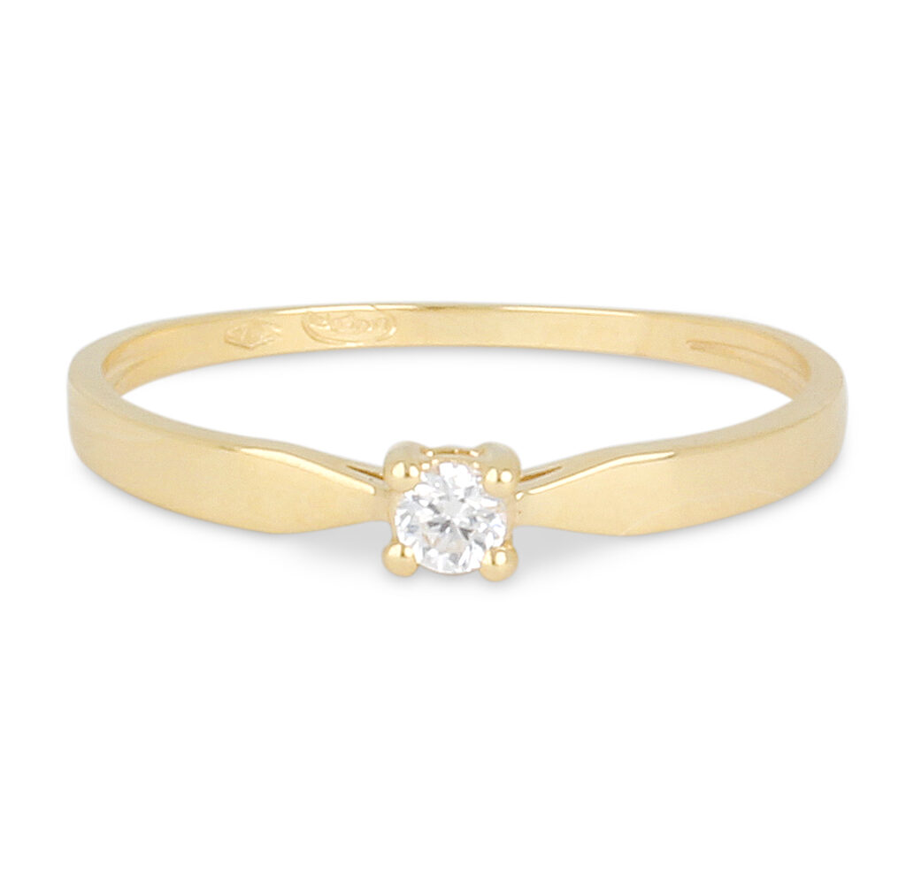Bague Diamant Solitaire Or Jaune 750, Diamant Naturel