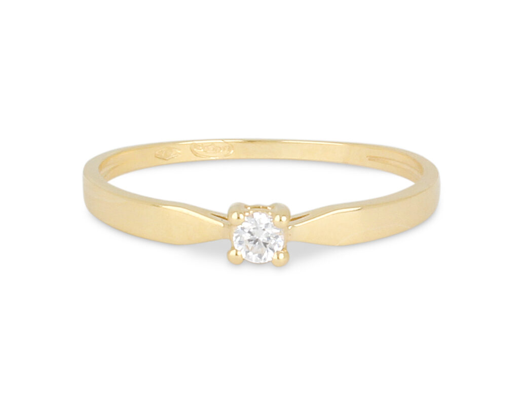 Bague Diamant Solitaire Or Jaune 750, Diamant Naturel