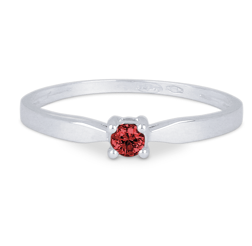 Bague Rubis Solitaire Or Blanc 750