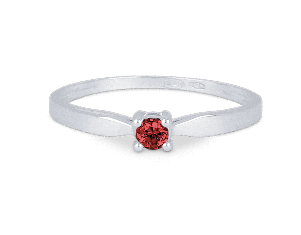 Bague Rubis Solitaire Or Blanc 750