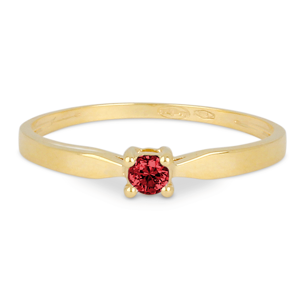 Bague Rubis Solitaire Or Jaune 750
