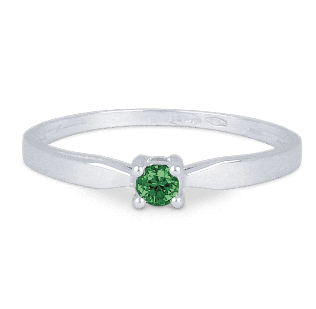 Bague Emeraude Solitaire Or Blanc 750