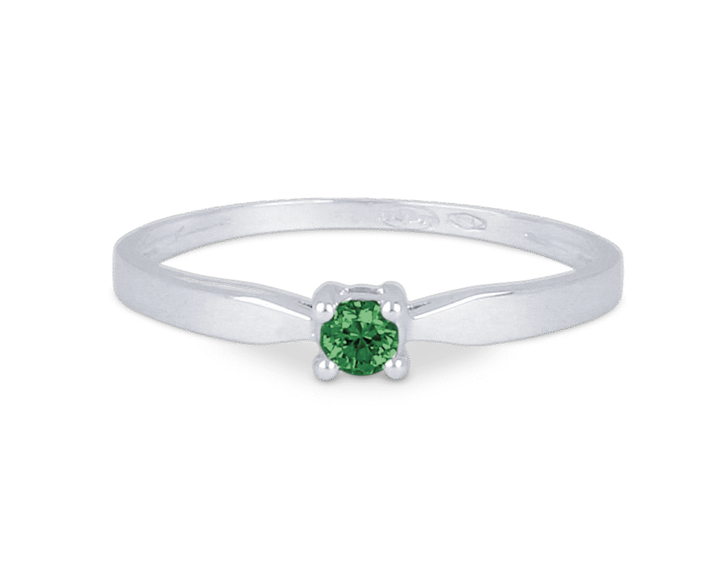 Bague Emeraude Solitaire Or Blanc 750