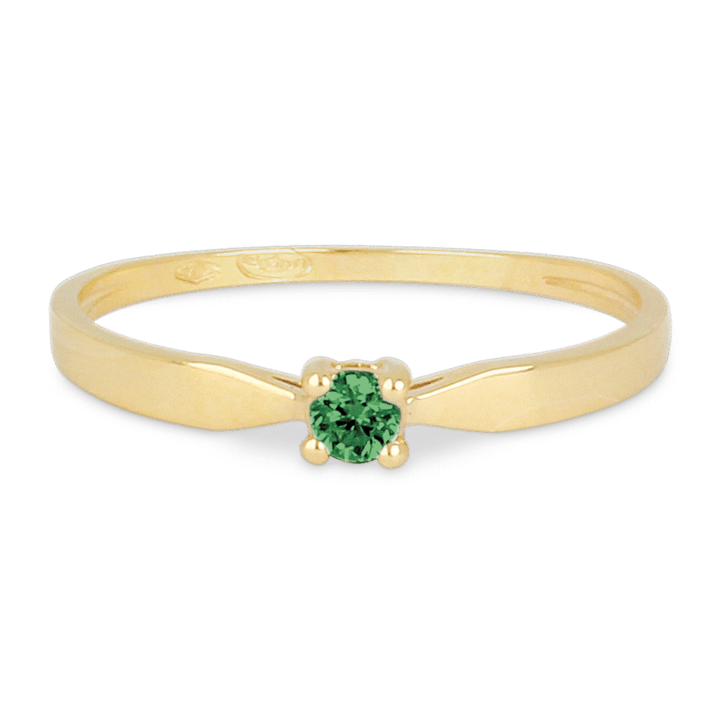 Bague Emeraude Solitaire Or Jaune 750