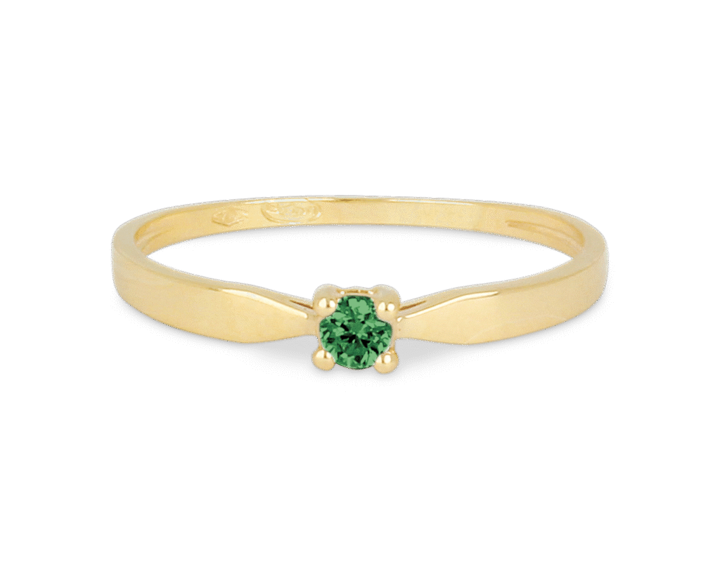 Bague Emeraude Solitaire Or Jaune 750