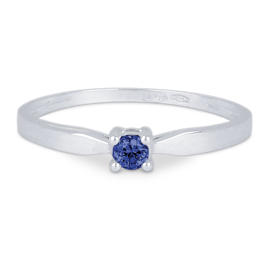 Bague Saphir Solitaire Or Blanc 750