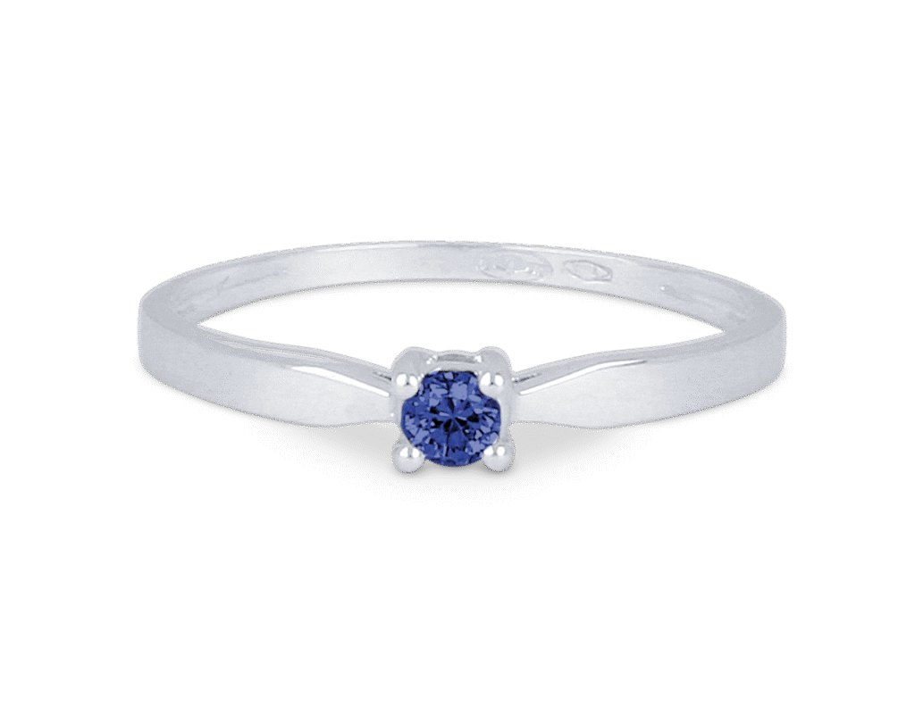 Bague Saphir Solitaire Or Blanc 750