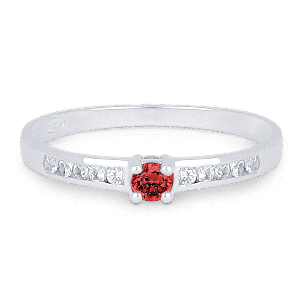Bague Rubis et Diamants Accompagné Or Blanc 750