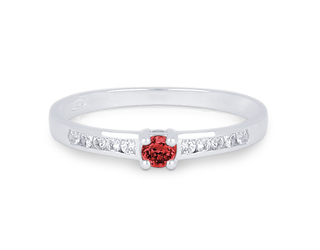 Bague Rubis et Diamants Accompagné Or Blanc 750