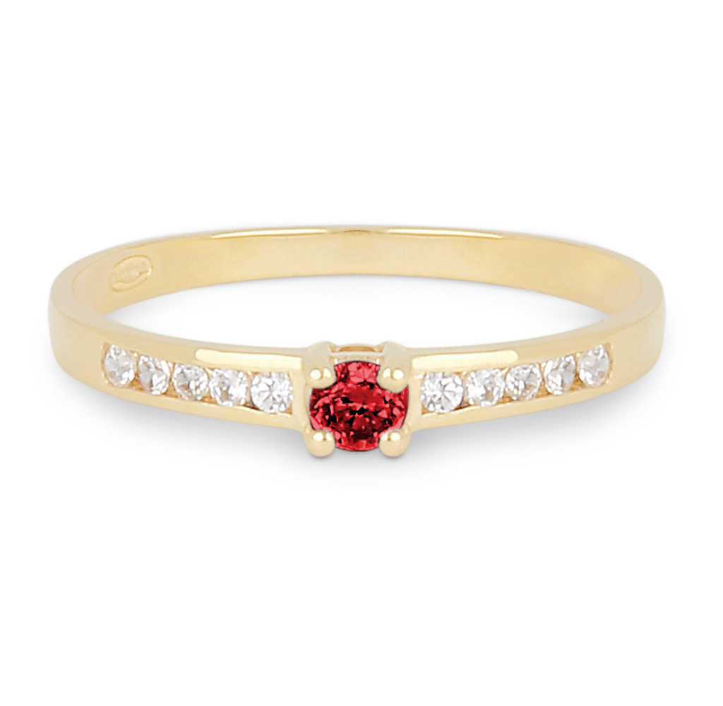 Bague Rubis et Diamants Accompagné Or Jaune 750
