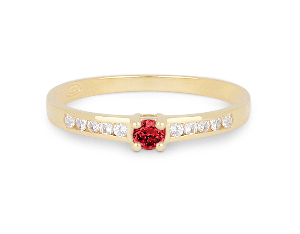 Bague Rubis et Diamants Accompagné Or Jaune 750