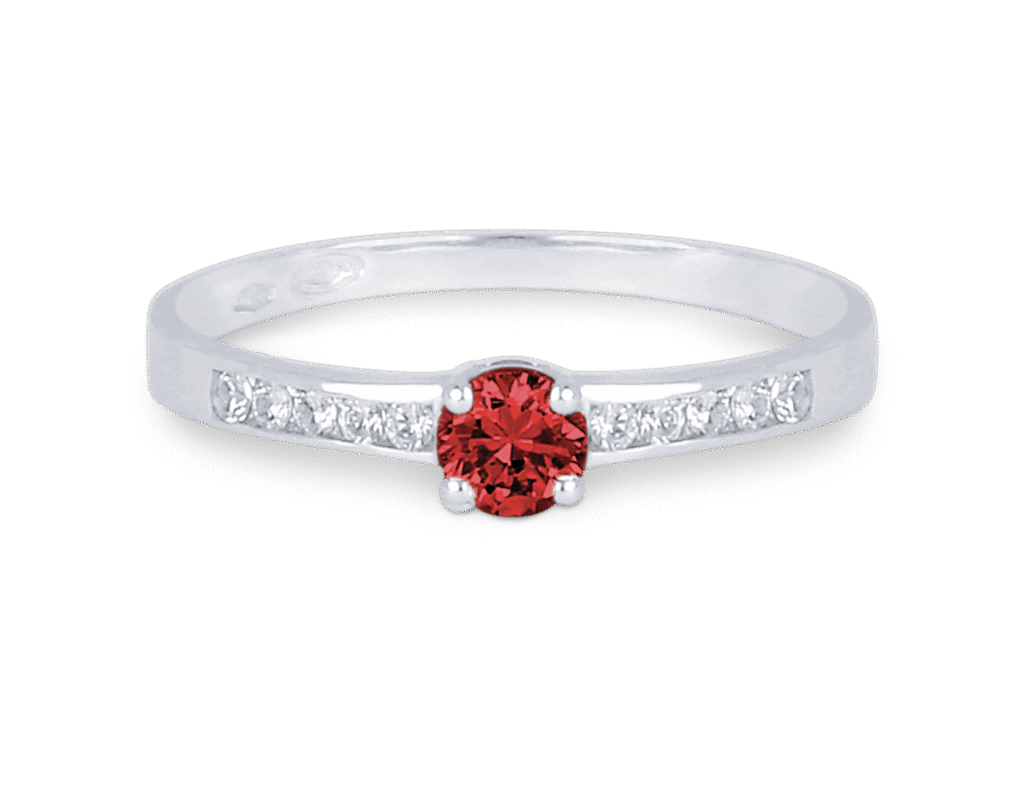 Bague Rubis et Diamants Accompagné Or Blanc 750 – Image 2