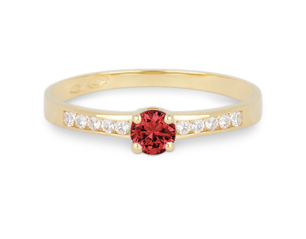 Bague Rubis et Diamants Accompagné Or Jaune 750 – Image 3
