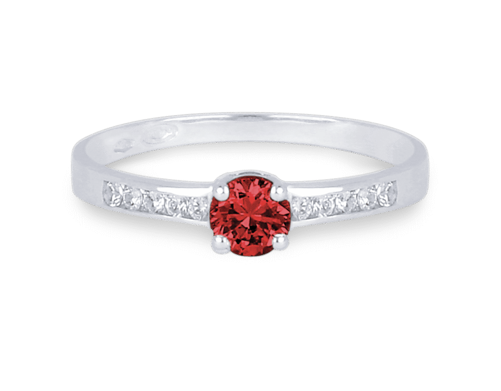 Bague Rubis et Diamants Accompagné Or Blanc 750 – Image 3