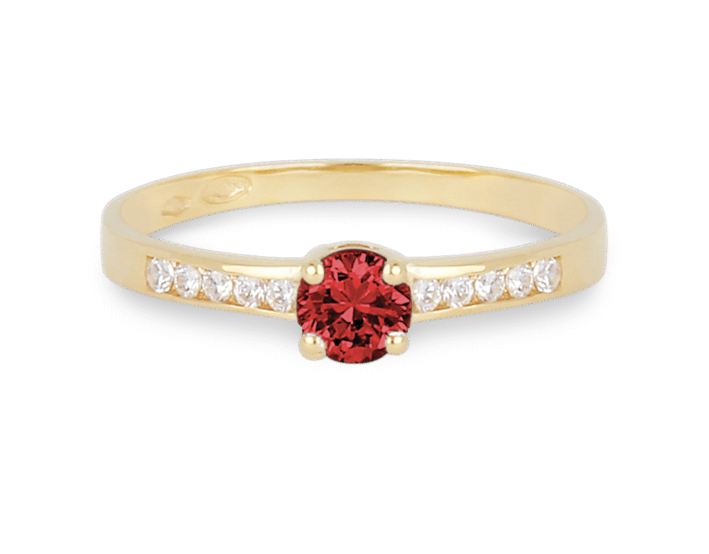 Bague Rubis et Diamants Accompagné Or Jaune 750 – Image 2
