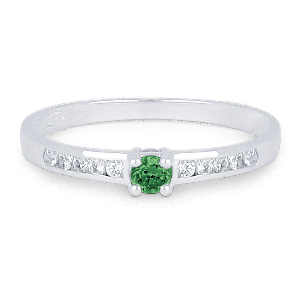 Bague Emeraude et Diamants Accompagné Or Blanc 750
