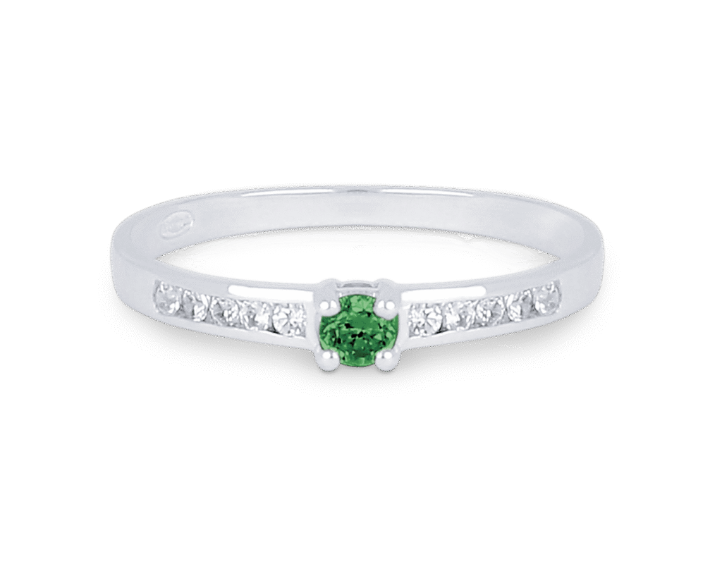 Bague Emeraude et Diamants Accompagné Or Blanc 750