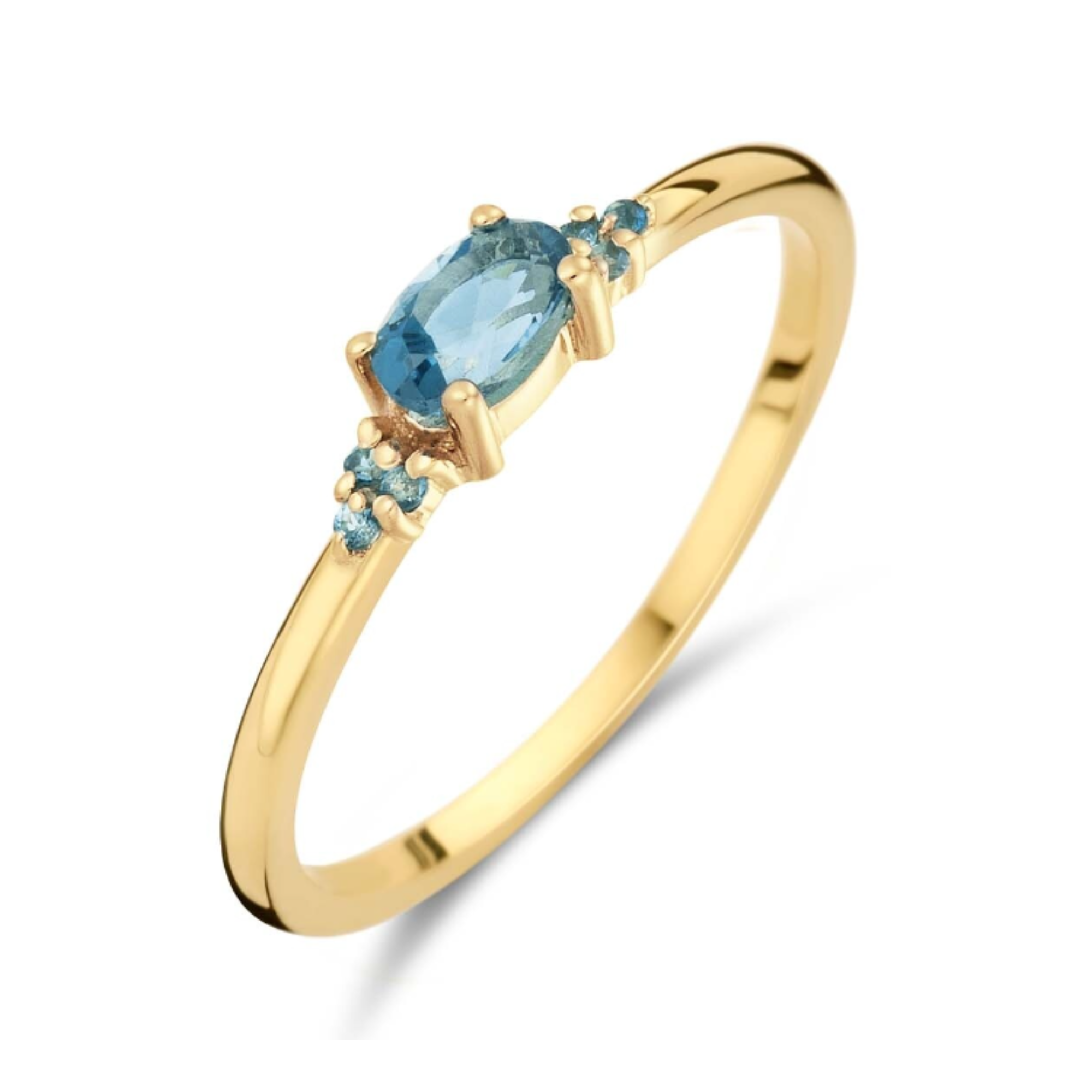 Bague Vintage en topaze bleu de Londres - Or 14 carats ref.JKR24.449