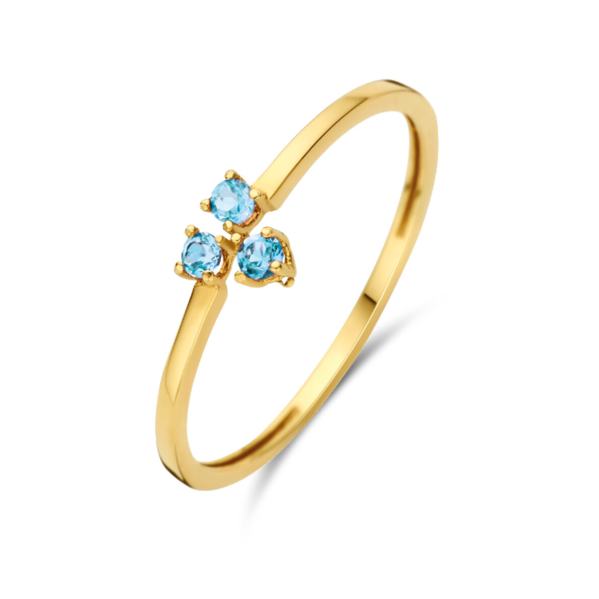 Bague Topaze Bleue Londres Triangulaire - Or 14 carats ref.JKR24.017